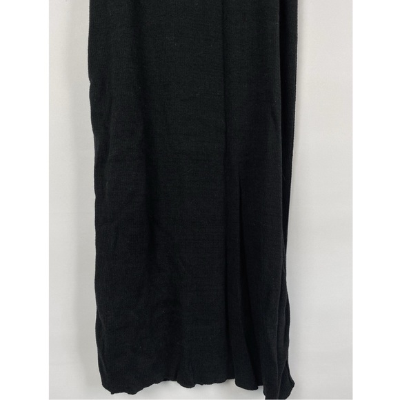 Free People Womens Golden Hour Maxi Skirt L Black Grunge Slit Straight Minimal - Picture 5 of 11